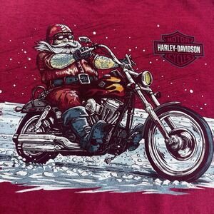 Harley Davidson Motorcycle Santa T Shirt XL Biker Tattoo Bowling Green Kentucky